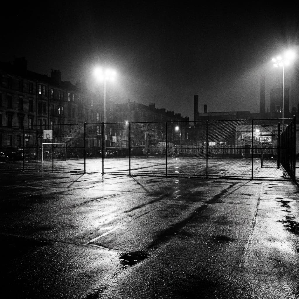 Street football court night